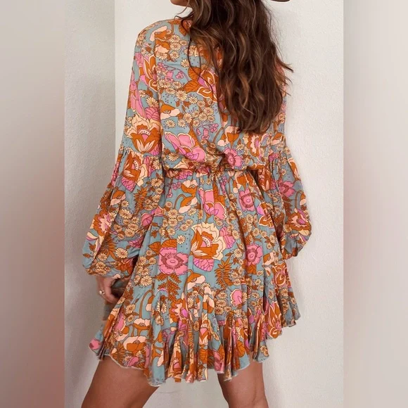 Katwalk Boutique Boho Floral Mini Dress - Picture 10 of 11